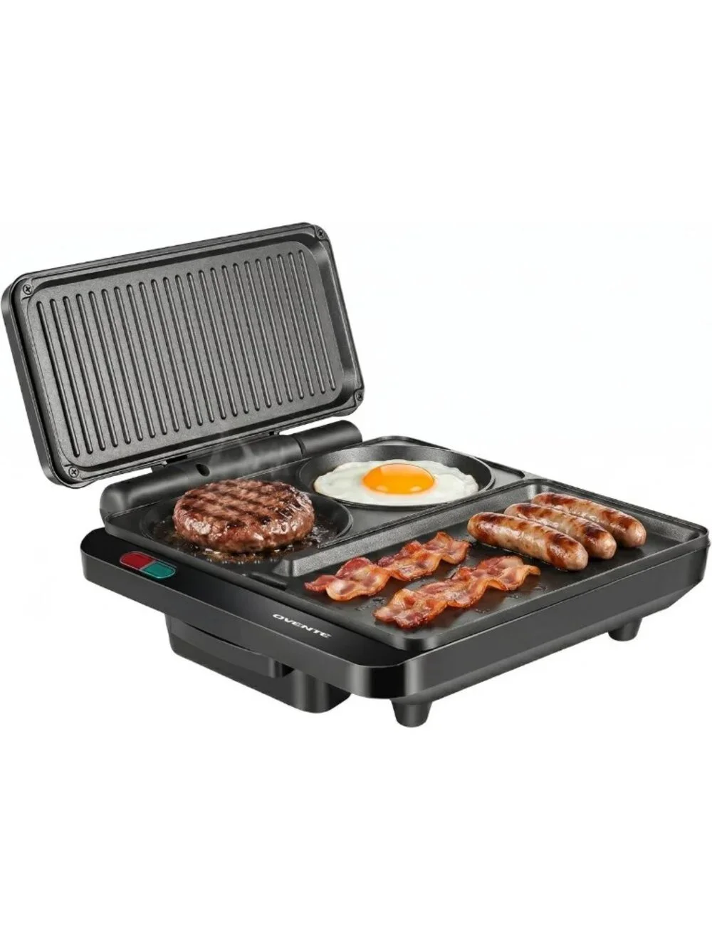 Electric Sandwich Maker & Hamburger Grill, 1000W Non-Stick Griddle for Breakfast
